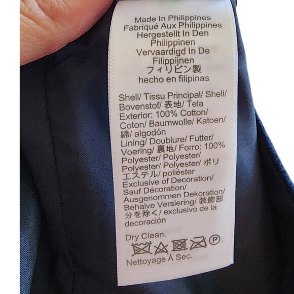 Reimagined by J.Crew Factory Tipped Skirt in Basketweave Navy Green Size 10 - Picture 7 of 8